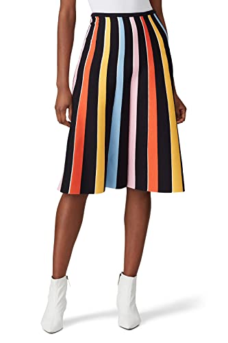 Great Jones Rent The Runway Pre-Loved Multi Striped Knit Skirt, Black, Large #TOP2