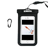 WAPAG Waterproof Bag Case Pouch for iPhone 7 6s 6 6 Plus 5s Samsung s6 Edge Note 4 Huawei Cell Phone up to 6 inches Dirt Snow Dust Proof Fits Swimming Kayaking Boating Skiing IPX8 - 100Feet (Black)