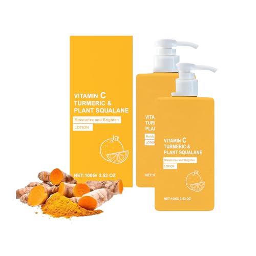 Crema con curcuma e vitamina C, Lozione per il corpo schiarente con vitamina C, idratante per il corpo, idratante rassodante e schiarente, cura quotidiana della pelle