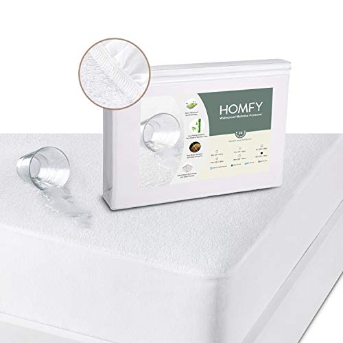 HOMFY Protège Matelas Imperméable 180x200, Alèse Respirante, Bonnet Rabat 30cm, Drap Housse,...