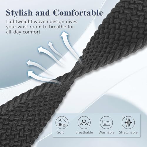 Image of Zitel Band Compatible With Samsung Galaxy Watch 8 44mm / 40mm, Watch 8 Classic 46mm Stretchy Nylon Sport Strap