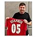Exclusive Memorabilia Liverpool Squad Back Signed 2005 Istanbul Soccer Jersey. Icon Frame
