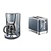 Russell Hobbs Inspire Cafetera De Goteo - 15 Tazas, Jarra De Cristal 1,25 Litros + Inspire Gris Tostadora - 2 Ranuras Cortas Y Anchas, Para 2 Rebanadas, Gris - 24373-56