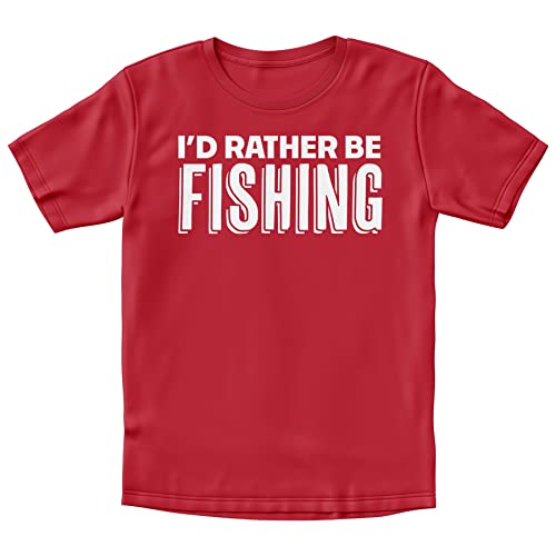 Id Rather Be Playing Fishing T Shirt for Boys Girls, Funny Fishing Shirts Fish Angling Kids Childrens Gifts