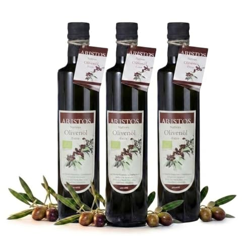ARISTOS kaltgepresstes Extra Natives bio Olivenöl (Vergine) – 1x 500 ml feinstes biologisches griechisches...