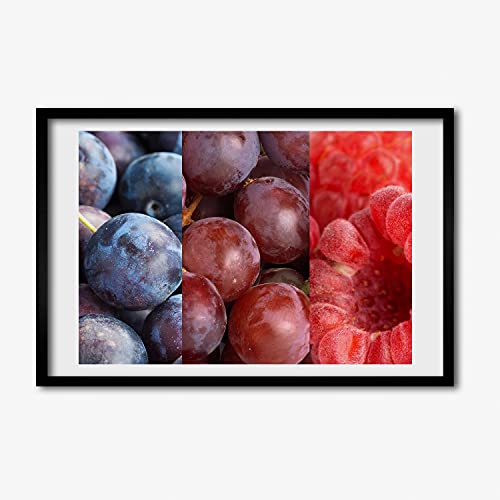 Tableau cadre en bois 60x40 cm Tulup peinture moderne de fruits pour salon élégant