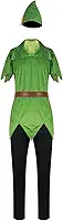 Fantasia de elfo Peter Pan para cosplay de Halloween para homens e mulheres, Masculino, XXG