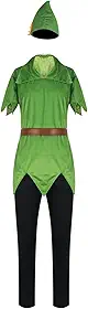 Fantasia de elfo Peter Pan para cosplay de Halloween para homens e mulheres, Masculino, XXG
