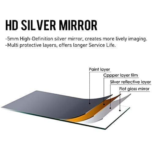 Image of LED Mirror Glass Bathroom Wall - Decorative Led Mirror with Touch Sensor Lights Cabinet Vanity Wall Design Darpan Full Length for Home (21x21 Inch Round DH5), Transparent