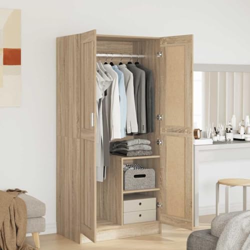 Nqyjm Armario Roble Sonoma 82,5 x 51,5 x 180 cm Madera Armario para Dormitorio