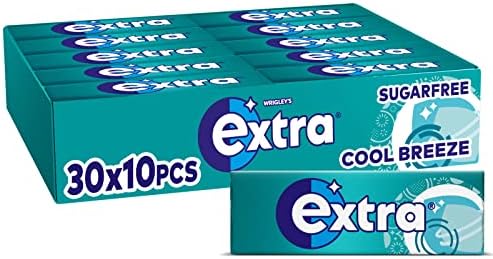 EXTRA Cool Breeze Sugar Free Chewing Gum 10 Pellets (Pack of 30)