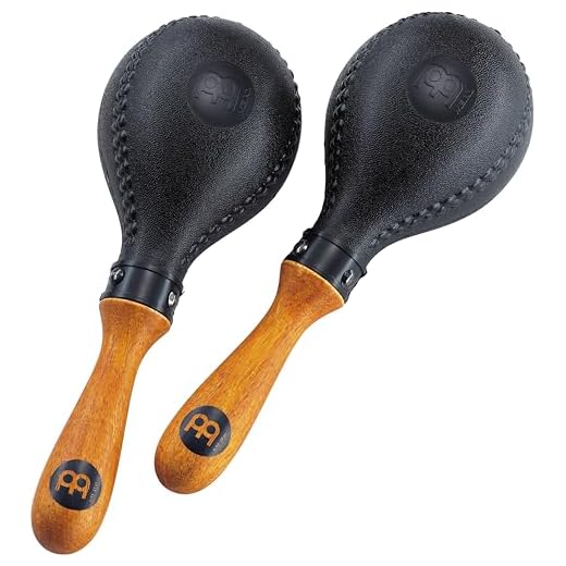Concert Maracas Hand Shaker Rattles with All-weather Synthetic Shells — NOT MADE IN CHINA — Solid Wood Handles, 2-YEAR WARRANTY