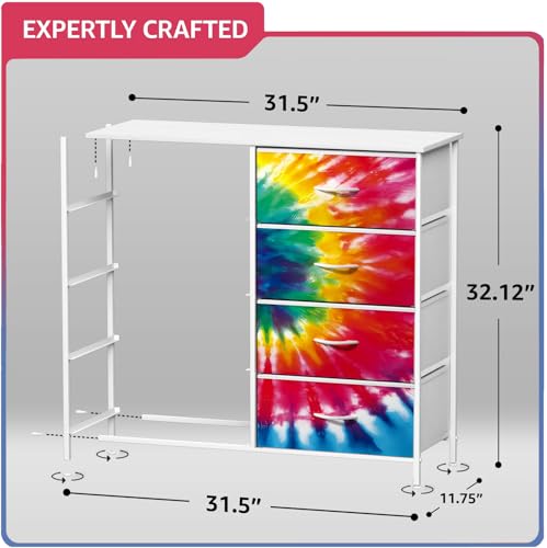 Sorbus Dresser with Fabric Drawers & Wood Top (8 Drawer, Dark Tie-dye) - image 4