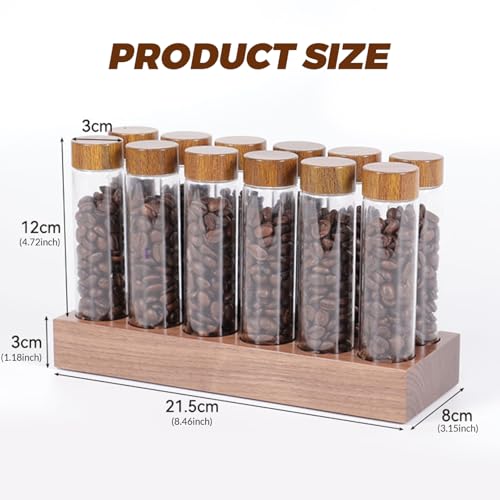 Contenedor para granos de café con base de madera miniatura 3