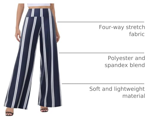 Image of ZOOSIXX Wide Leg Palazzo Pants for Women - High Waist Casual Beach Lounge Pants Loose Flowy Pants Stretchy Trousers