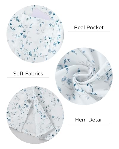 YALLET Boys Short Sleeve Shirts Button Down Print Dress Wedding Outfits Summer Beach Casual Clothes with Bow Tie (Blue Print, 7-8 Years - Thumbnail 5