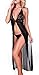 Ruzishun Women's Lace Sexy Lingerie Plus - Size See-through Long Slit Dress (M)