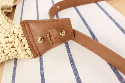 Straw Crescent Crossbody Bag for Women 2025 Summer Beach Woven Shoulder Purse Slouchy Boho Tote Bag Large Capacity3