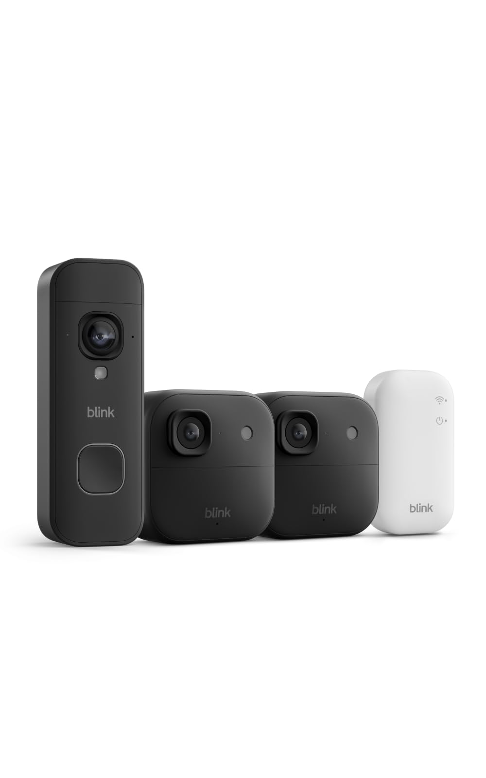 Blink Battery Doorbell 2K+ (newest model) and Outdoor 2K+ (newest model) — Wireless smart security, 2K video, enhanced audio. Sync Module Core included - 2 Cameras + Battery Doorbell 2K+ (Black)