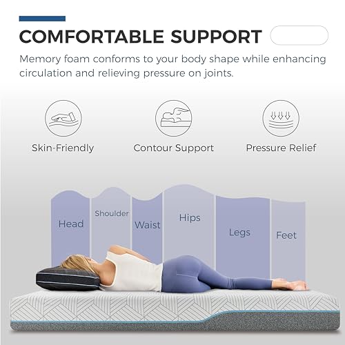 Image of FATHOM Plush King Mattress 14 Inch Memory Foam Mattress King Size Bed in a Box for Back Pain Relief and Cool Sleep with Gel Foam and Removeable Fiberglass Free Cover, CertiPUR-US Certified