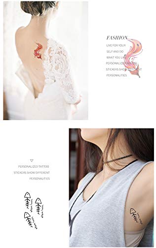 YICAIN 58 Sheets Cute Sexy Realistic Adults Men and Women Temporary Fake Tattoos Sticker Girls Small Aesthetic Long lasting Rose Butterfly Flower Scripture Moon Letter Temporary Tattoos