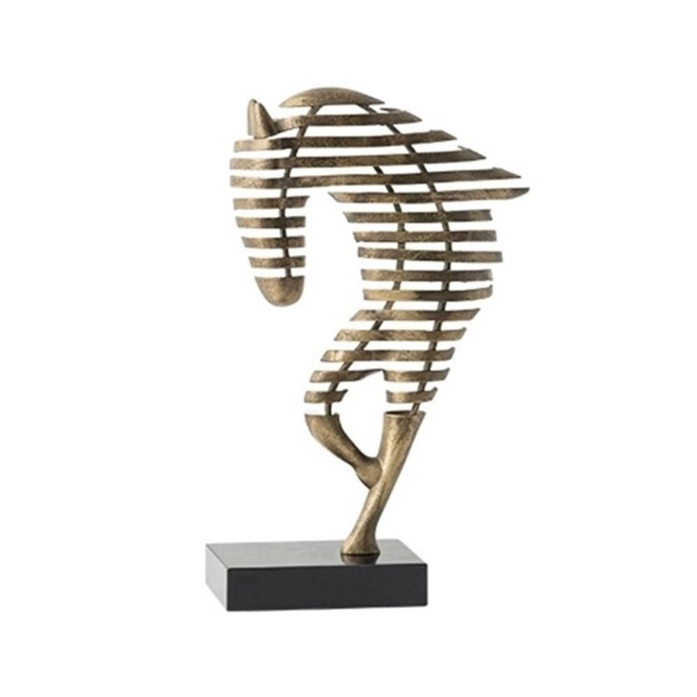 zhuyanbo007 Desk Statue, Retro Distressed Abstract Hollow Horse Decoration Porch Study Desktop Ornaments(S)