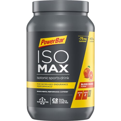 Powerbar Isomax Blood Orange 1200g - Bebida Deportiva Isotónica - 5 Electrolitos + C2MAX + 75mg Cafeína