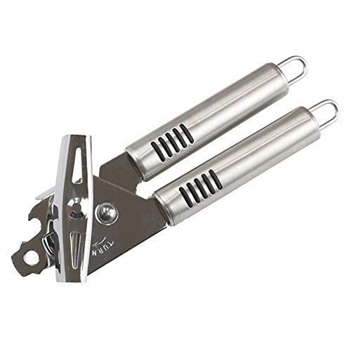 Abridor de latas de aço inoxidável limpo manual com corte lateral para abridor de garrafas