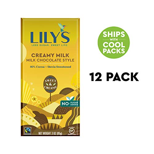 40% Chocolate Bar Salted Almond And Milk 3 Ounces (Case Of 12) & Milk Chocolate Bar By Lily's Sweets | Stevia Sweetened, No Added Sugar, Low-Carb, Keto Friendly | 40% Cacao | 3 Ounce, 12-Pack #TOP5