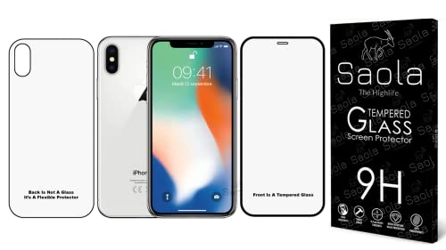 Image of Saola HD+ Front And Back Tempered Glass For Apple Iphone XS Max - Comes with One Minute Easy Installation Kit & Wipes. (Back is Not Glass, Its a Flexible Protector)