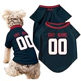 ANTKING Houston Dog T-Shirt Pet Clothes Jersey for Dogs Custom Name and Number Gifts