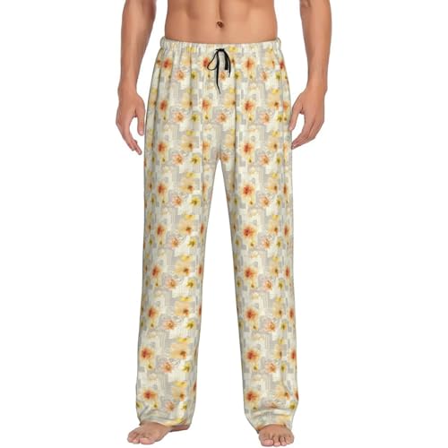 Pantalon de pyjama homme imprimé floral respirant confortable