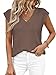 PRETTYGARDEN Women's 2026 Lightweight Sweaters Vest Spring Trendy Cap Sleeve V Neck Knit Tank Tops Summer Going Out Outfits (Brown,Large)