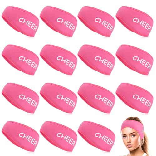 Coume 12 Pcs Cheerleader Gifts Bulk Headband Ear Warmer Women Winter Fleece Ear Warmer Cold Weather Headband Ear Muffs for Cheerleader Teammates Running Cycling Sports Christmas Women Girls Gift
