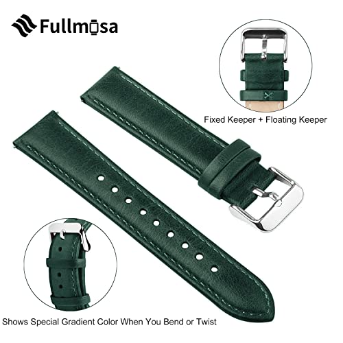 Image of Fullmosa Watch Band, Quick Release Leather Watch Strap Compatible with Samsung Galaxy Garmin for Men Women, Replacement Bands Width 12mm 14mm 16mm 18mm 19mm 20mm 21mm 22mm 24mm