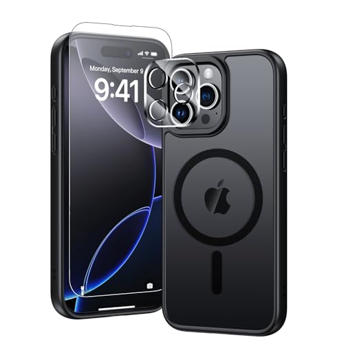 Saiuxiu for iPhone 16 Pro Max Case,Compatible with MagSafe, Includes Tempered Glass Screen & Lens Protectors, Translucent Matte Anti-Fingerprint, Slim Full-Body Military Grade Shockproof case - image 1