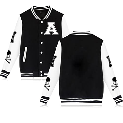 Babyhealthy Men's Varsity Jacket Letter Print Baseball Bomber Jackets Causal Slim Fit Button Down Letterman Jacket #TOP2