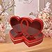Wswqop 2X Heart Shaped Gift Box for Valentine's Day Flower Box Candy Packaging for Women, Red