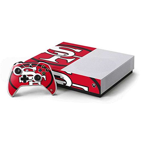 Skinit Decal Gaming Skin Compatible with Xbox One S Console and Controller Bundle - Officially Licensed NFL San Francisco 49ers Retro Logo Design