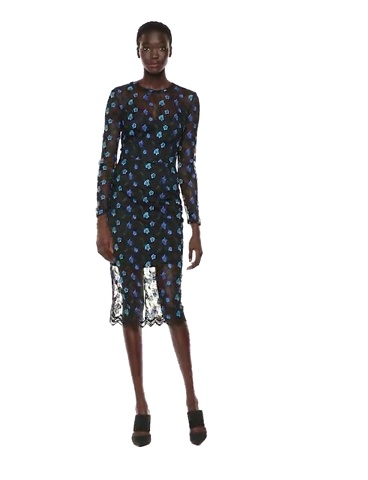 Watch Dress the Population Women's Sophia Longsleeve Lace Illusion Midi  Sheath Dress on Amazon Live