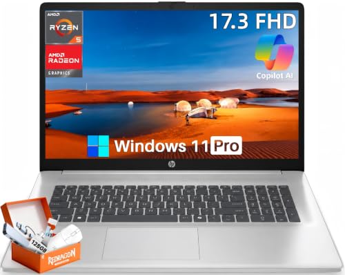 HP 17�C���` �m�[�g�p�\�R�� AI PC Office 365 for the Web 17.3�C���` FHD IPS �f�B�X�v���C AMD Ryzen 5 7430U 16GB RAM 512GB SSD Copilot AI �A���`�O���A�A�����[�d
