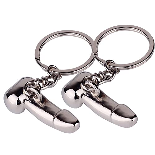 Metal Keychain Adult Keychain Man Genitalia Keychains 2Pcs Metal Sexy Model Keychain Gift Key Ring Fashion Penis Beauty Jewelry Wedding Couple Key Chains Car Keychain Biker's Keychains