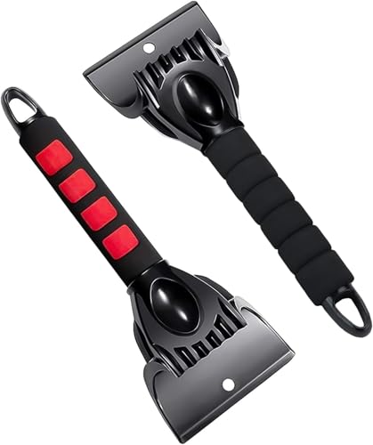 Ice Scraper for Car Windscreen, 2 Pcs Car Ice Scraper Non Scratch, Scrape Ice, Snow and Frost from Windscreens and Side Windows Easily