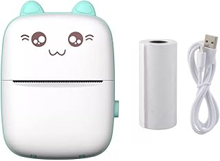RuiJOTWAT Impresora fotográfica portátil inalámbrica Bluetooth, Impresora térmica de Etiquetas con Carga USB, Color Azul