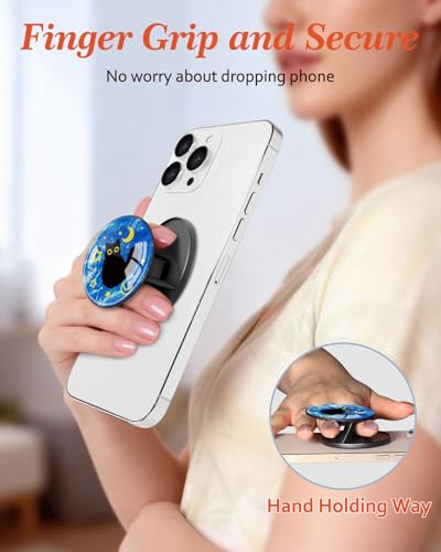 Image of Magnetic Phone Grip, Cute Finger Grip Phone Stand, Cat Stars