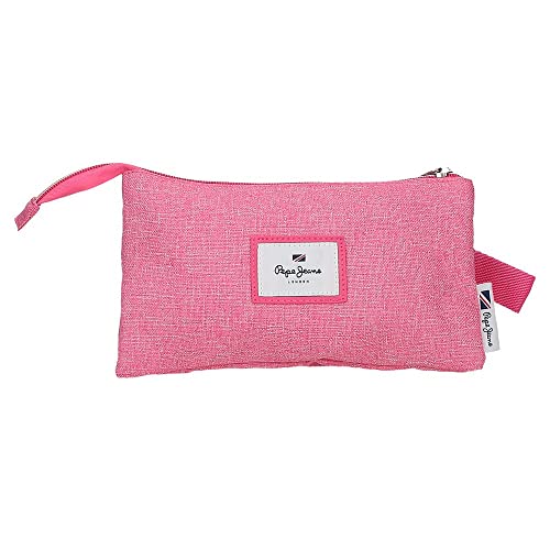 Pepe Jeans Luna Triple Pink Case 22x12x5 cm Polyester, Estuche Triple - Image 3