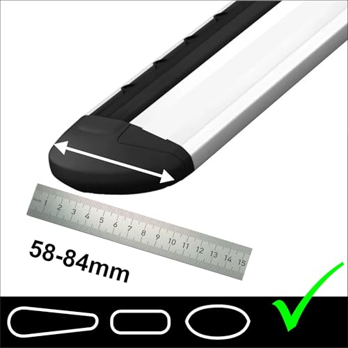 Van Leiterklemmen, breiter Haken für breite Dachträgerstangen – ideal für Thule Flügelstangen WingBars Evo Easy-Clamp – Crash-getestet – CE