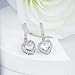 Sterling Silver Heart Earrings for Women - Classic Love Heart-Shaped Hoop Earrings with Dangle Hypoallergenic Cubic Zirconia Lightweight Fashion Gifts for Mom Wife