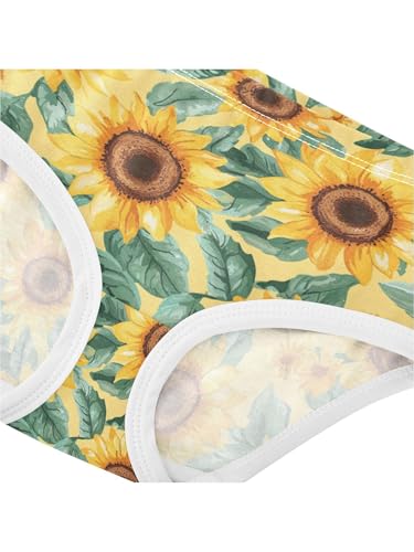 ZZKKO Watercolor Sunflowers and Bicycle Girls Underwear Toddler Panties for Girls Comfort Brief Size 2-8T4