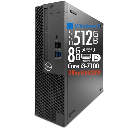 �y�����ςݕi�z�f�X�N�g�b�vPC OptiPlex 3050/Win11 Pro/��7���� Core i3-7100/SSD512GB/������8GB/DVD-ROM�h���C�u/MS Office H&B 2019/HDMI/DP